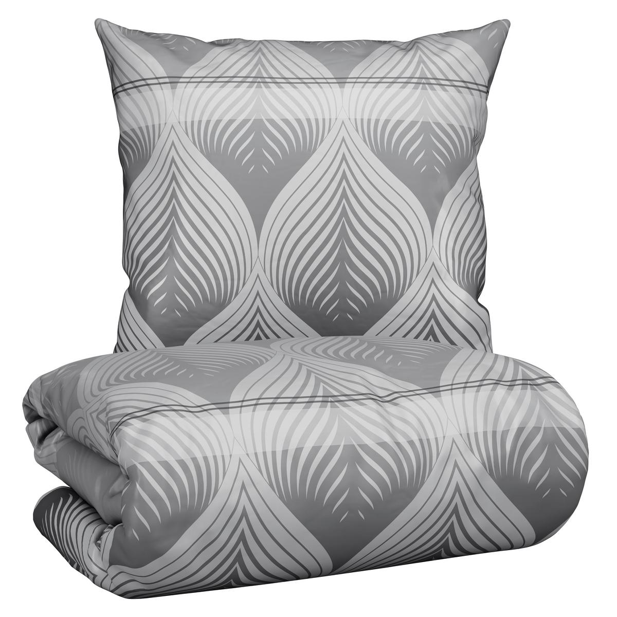 Bettwäsche Domps XL Grau ca. 155x220cm - Grau, MODERN, Textil (155/220cm) - Modern Living