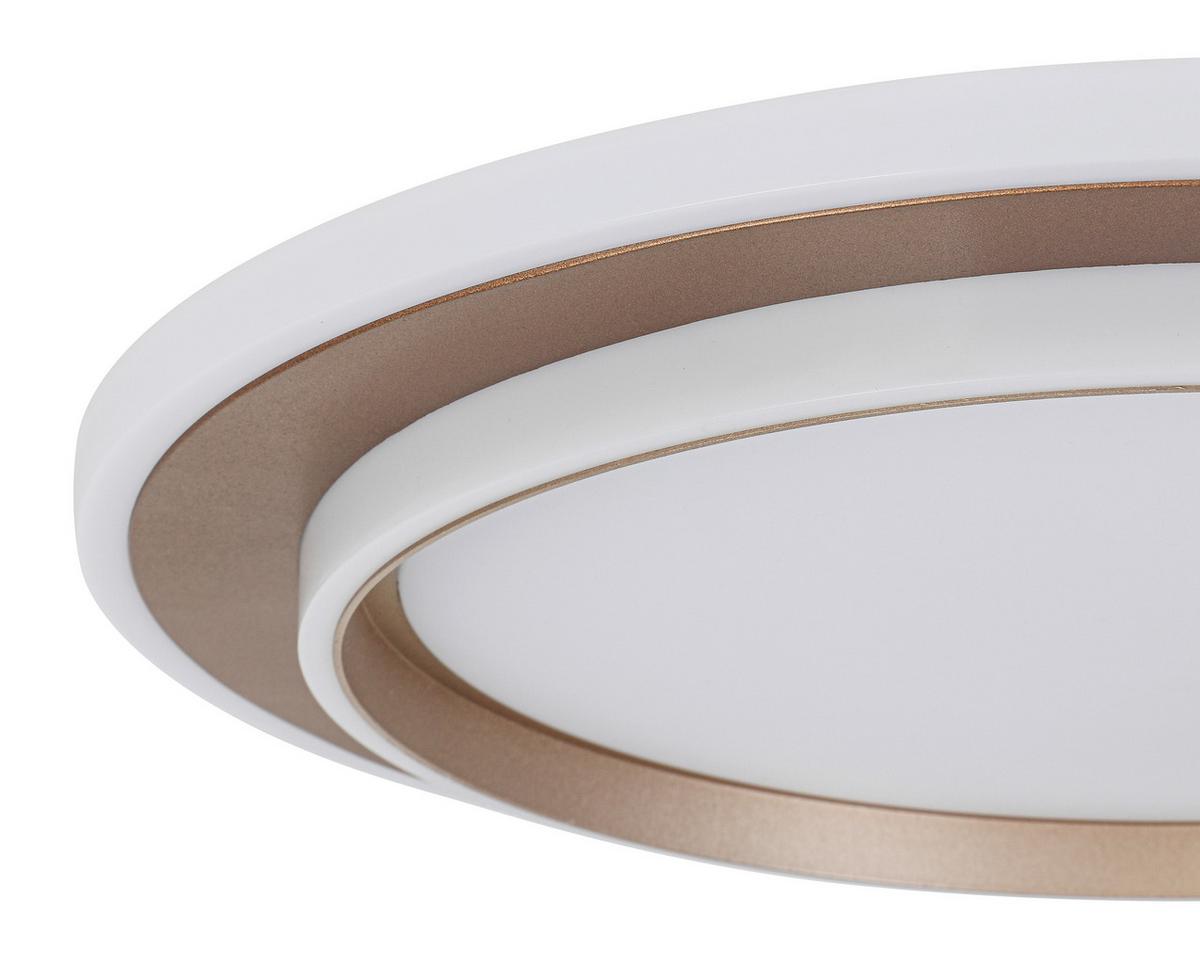 LED-Deckenleuchte Prol Weiß/Cappuccino max. 24 Watt - Champagner/Weiß, MODERN, Kunststoff/Metall (46/5,5cm) - Mömax