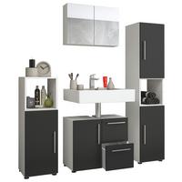 Badezimmer Flandu ca. 120 cm Weiß/Schwarz - Schwarz/Weiß, KONVENTIONELL, Holzwerkstoff (120cm) - MID.YOU