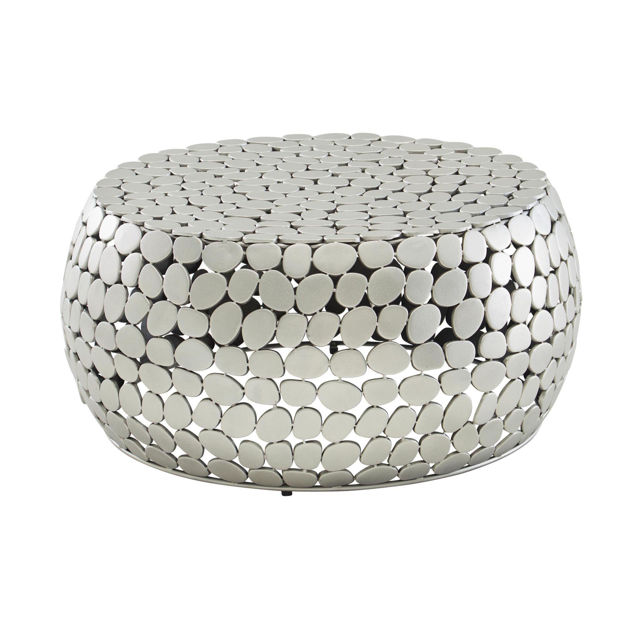 Klubska Miza Wohnling - srebrne barve, Design, kovina (66/66/32cm) - MID.YOU