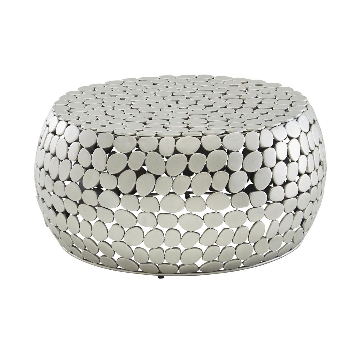 Klubska Miza Wohnling - srebrne barve, Design, kovina (66/66/32cm) - MID.YOU