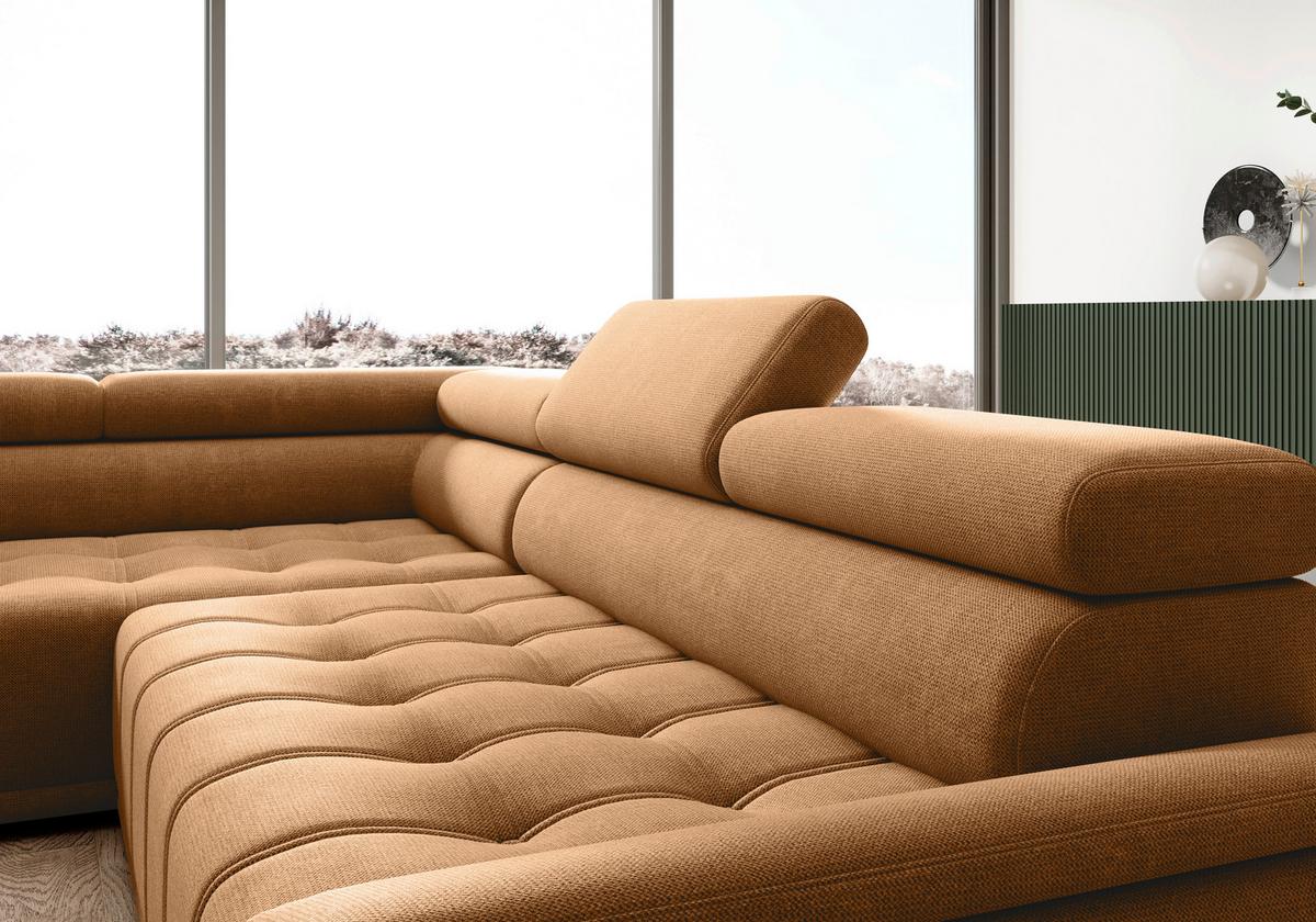 Kutna Garnitura Gremio - boje hrđe/crna, Moderno, tekstil/plastika (106/283cm) - Modern Living