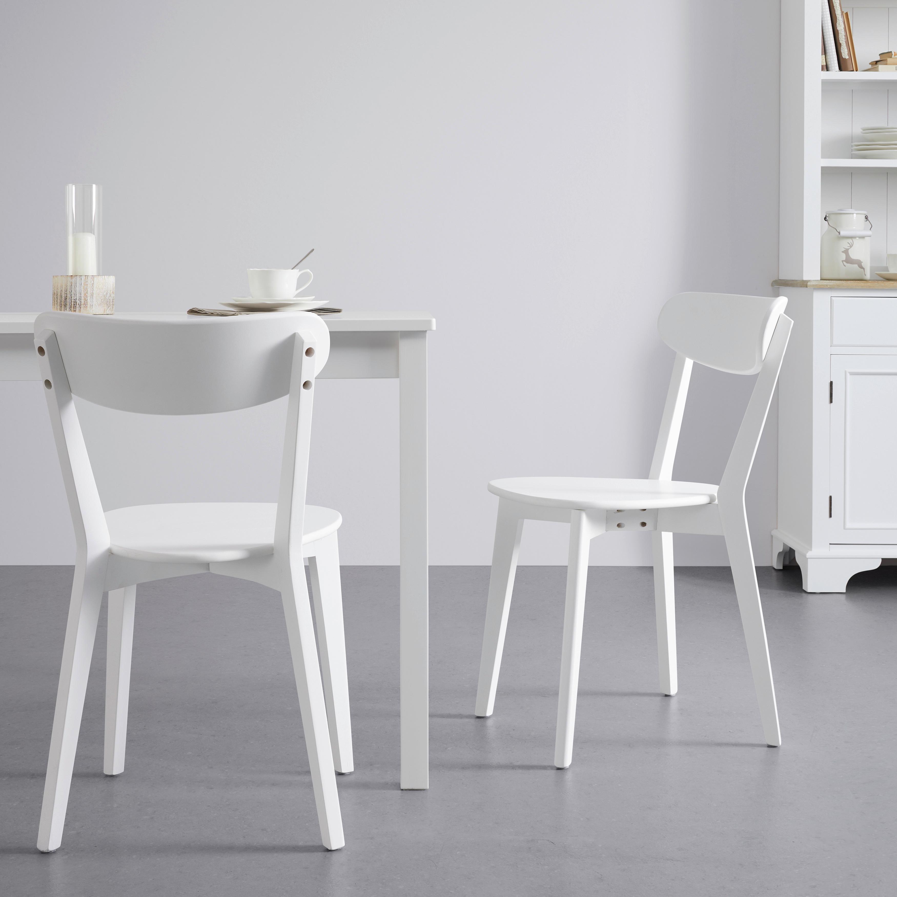 ZESTAW KRZESEŁ LORCA - biały, Modern, drewno (45/79/52cm) - Bessagi Home