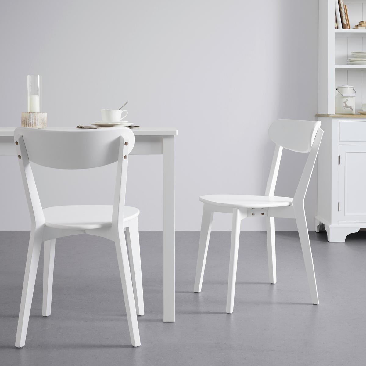 ZESTAW KRZESEŁ LORCA - biały, Modern, drewno (45/79/52cm) - Bessagi Home