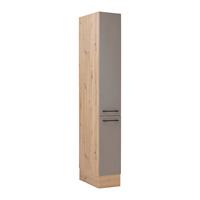 Apothekerschrank LINZ in Cubanit grau - Schwarz/Eiche Artisan, MODERN, Holzwerkstoff/Metall (30/211/57cm)