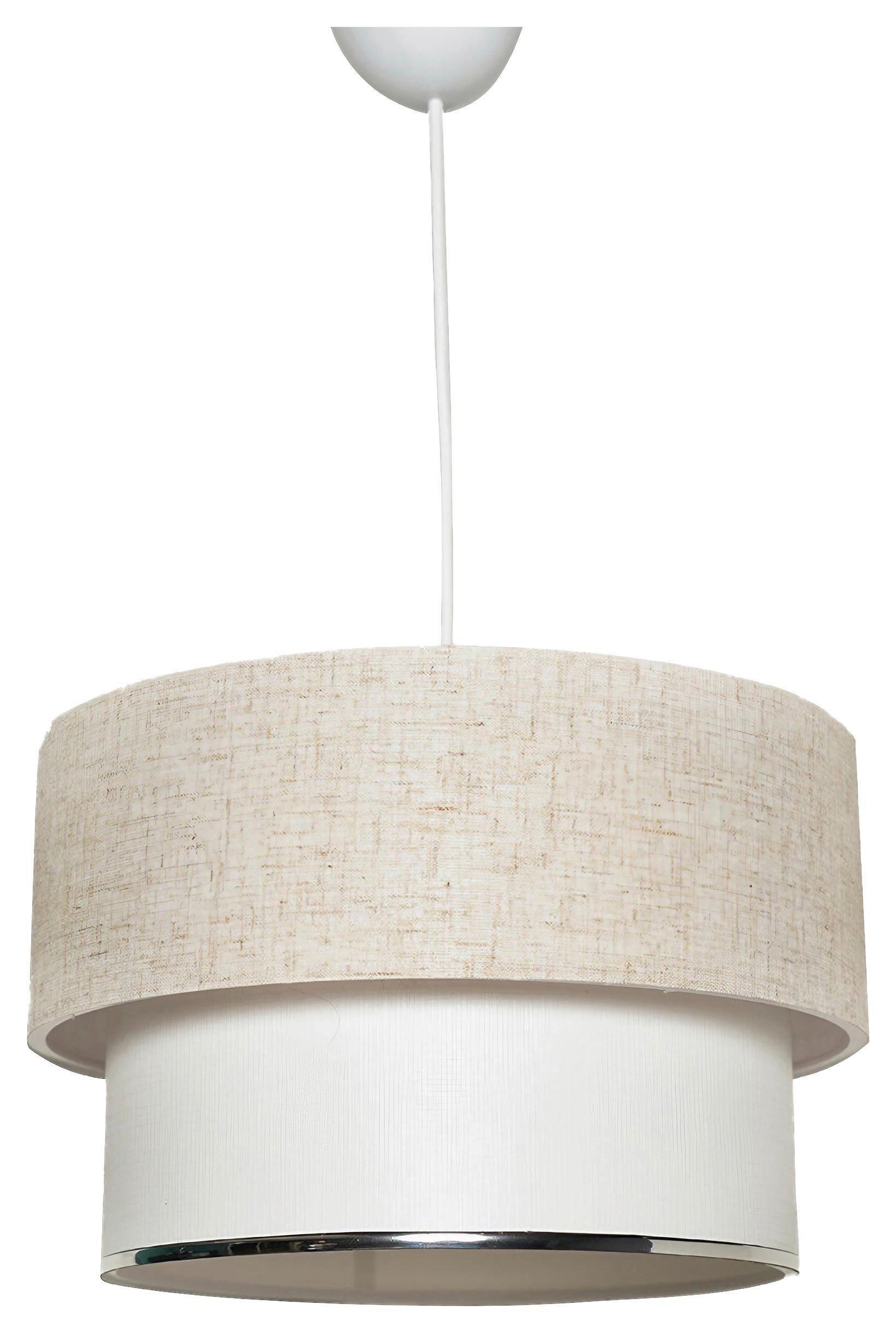 LAMPA WISZĄCA CORBEU - CREAM - kremowy/biały, Design, metal/tkanina (30/75cm) - P & B