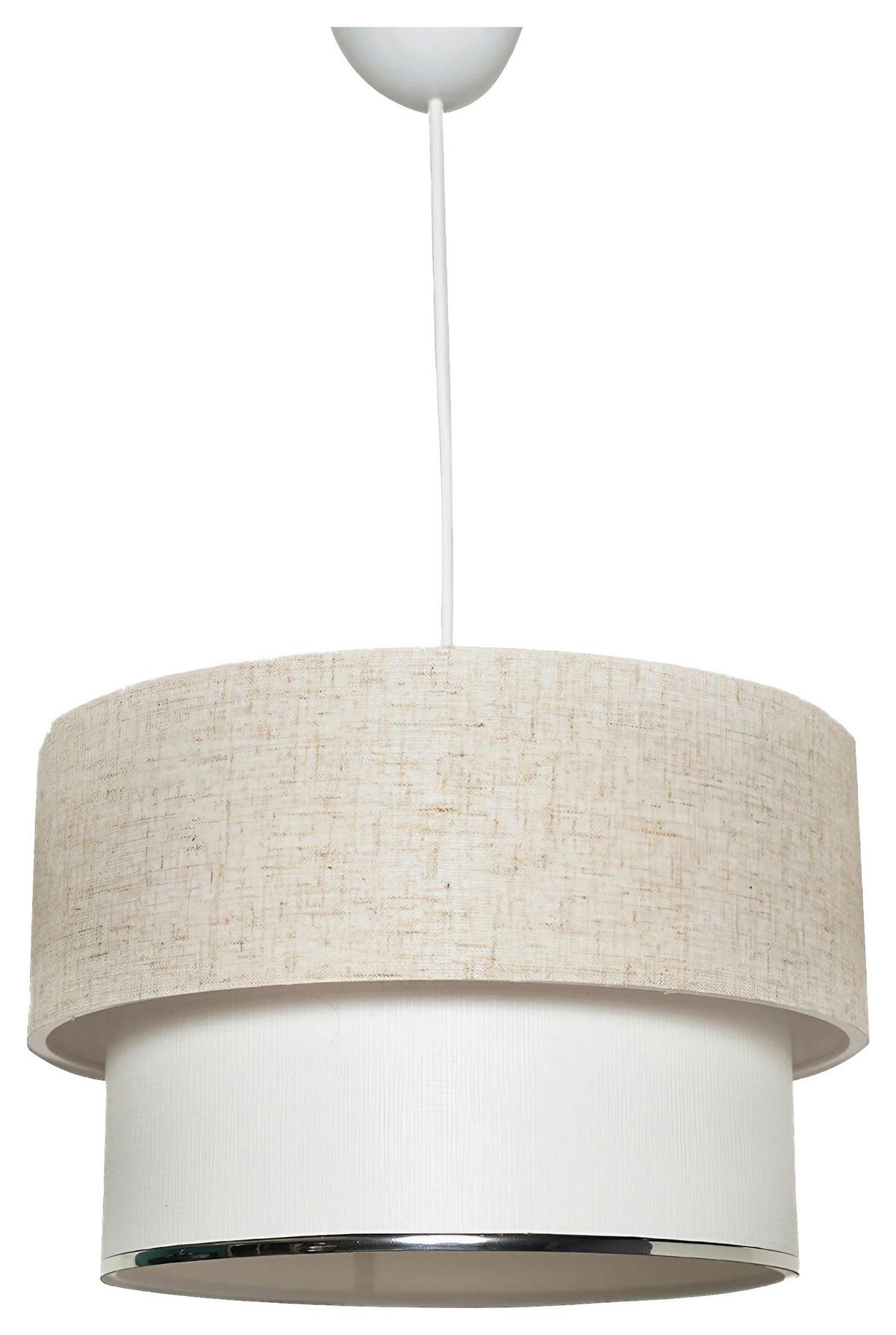 LAMPA WISZĄCA CORBEU - CREAM - kremowy/biały, Design, metal/tkanina (30/75cm) - P & B