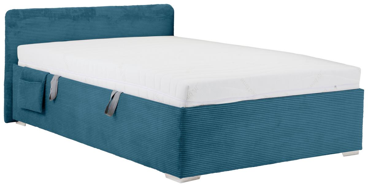 Krevet Remi - prirodne boje/pastelno plava, Konvencionalno, drvo/tekstil (140/200cm) - Based