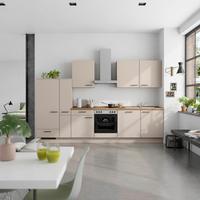 Küchenleerblock Easytouch Low o. Geräte Sandfarben - Sandfarben/Eichefarben, MODERN, Holzwerkstoff/Metall (330cm) - Nobilia