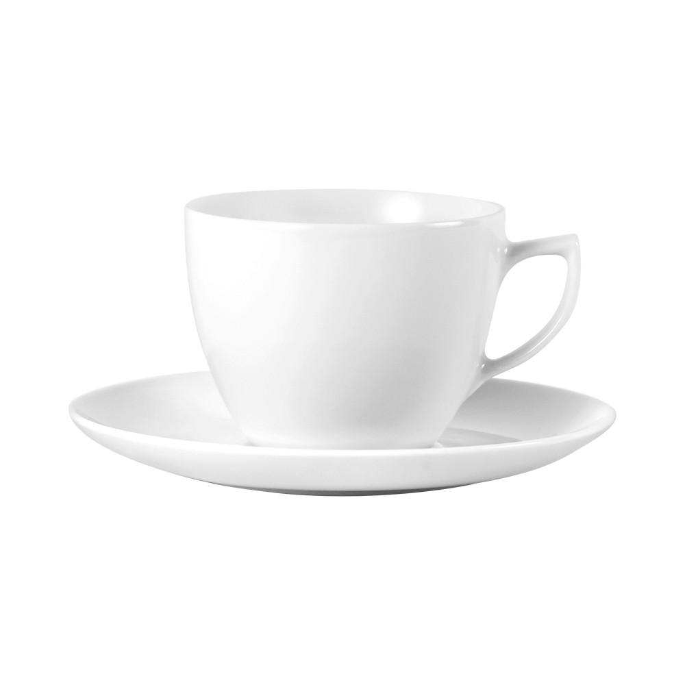 Kaffeetasse mit Untertasse Katarina in Weiß aus Keramik - Weiß, KONVENTIONELL, Keramik - Modern Living