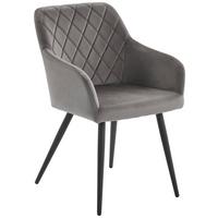 KRZESŁO Z PODŁOKIETNIKAMI ACTOR - czarny/szary, Trend, metal/drewno (54/86/60cm) - Livetastic