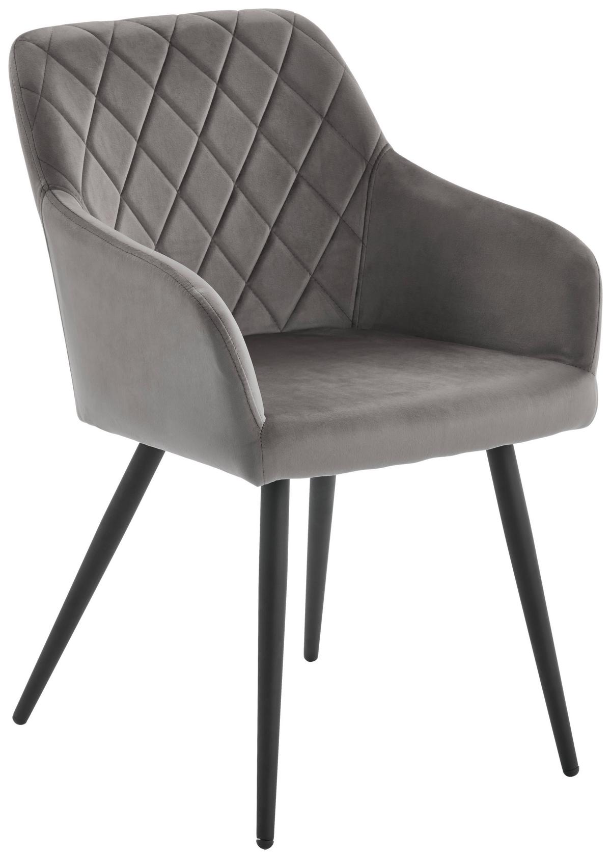 KRZESŁO Z PODŁOKIETNIKAMI ACTOR - czarny/szary, Trend, metal/drewno (54/86/60cm) - Livetastic