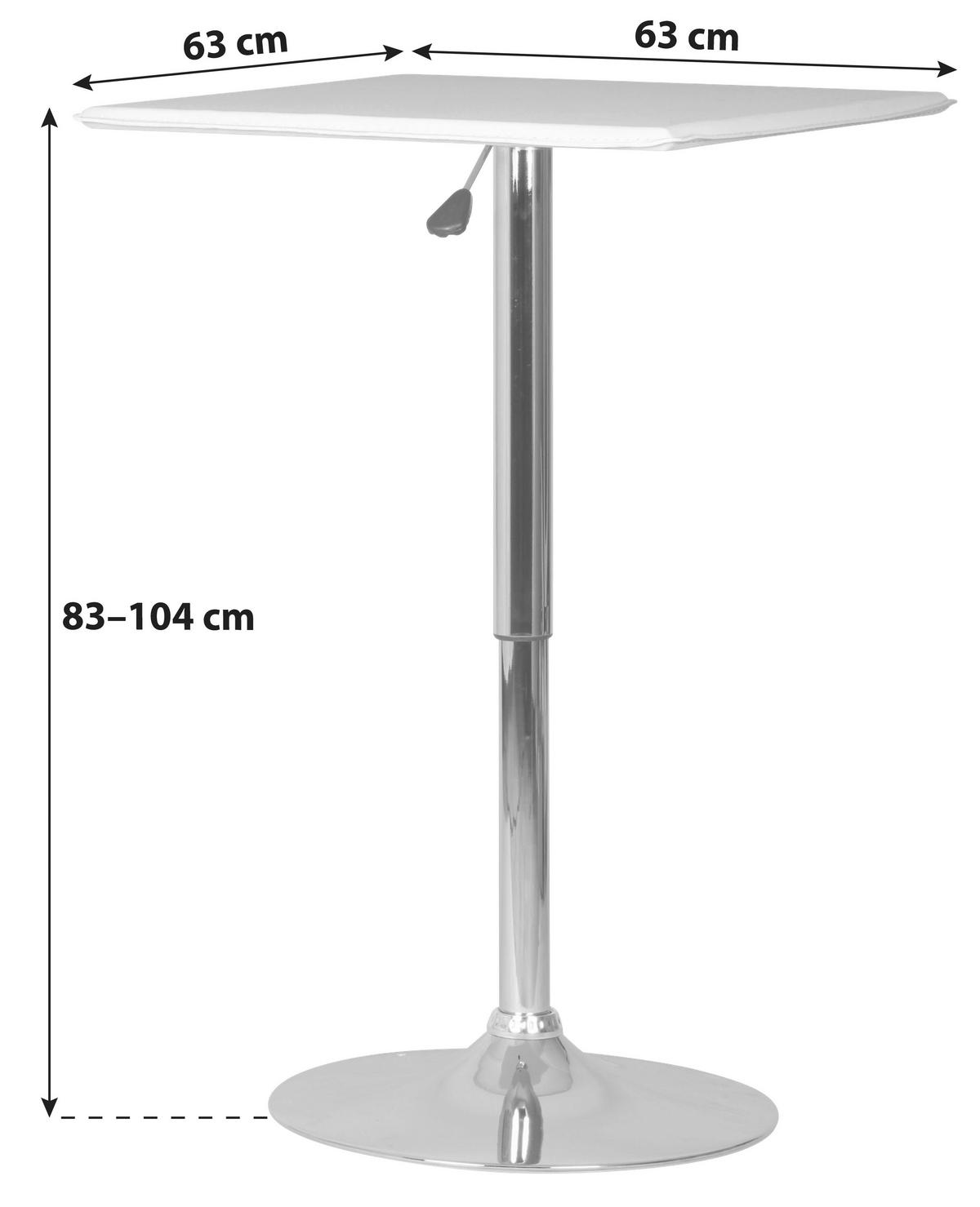 Stoječa Miza Altona - barve kroma/bela, Moderno, kovina/tekstil (63/83-104/63cm) - MID.YOU
