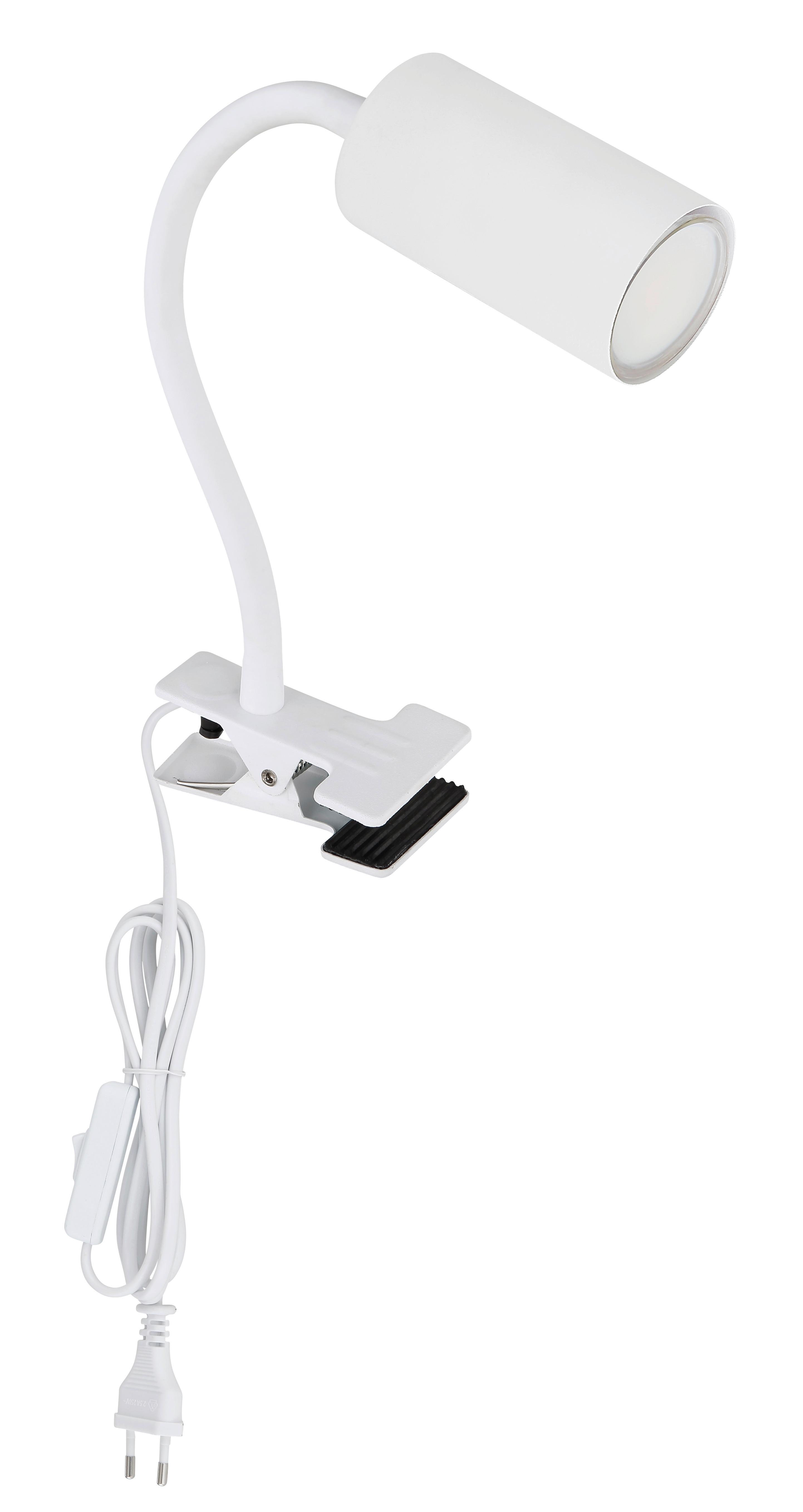 Svetilka S Sponko Robby - bela, Basics, kovina/umetna masa (10/5,5/41,5cm) - Globo