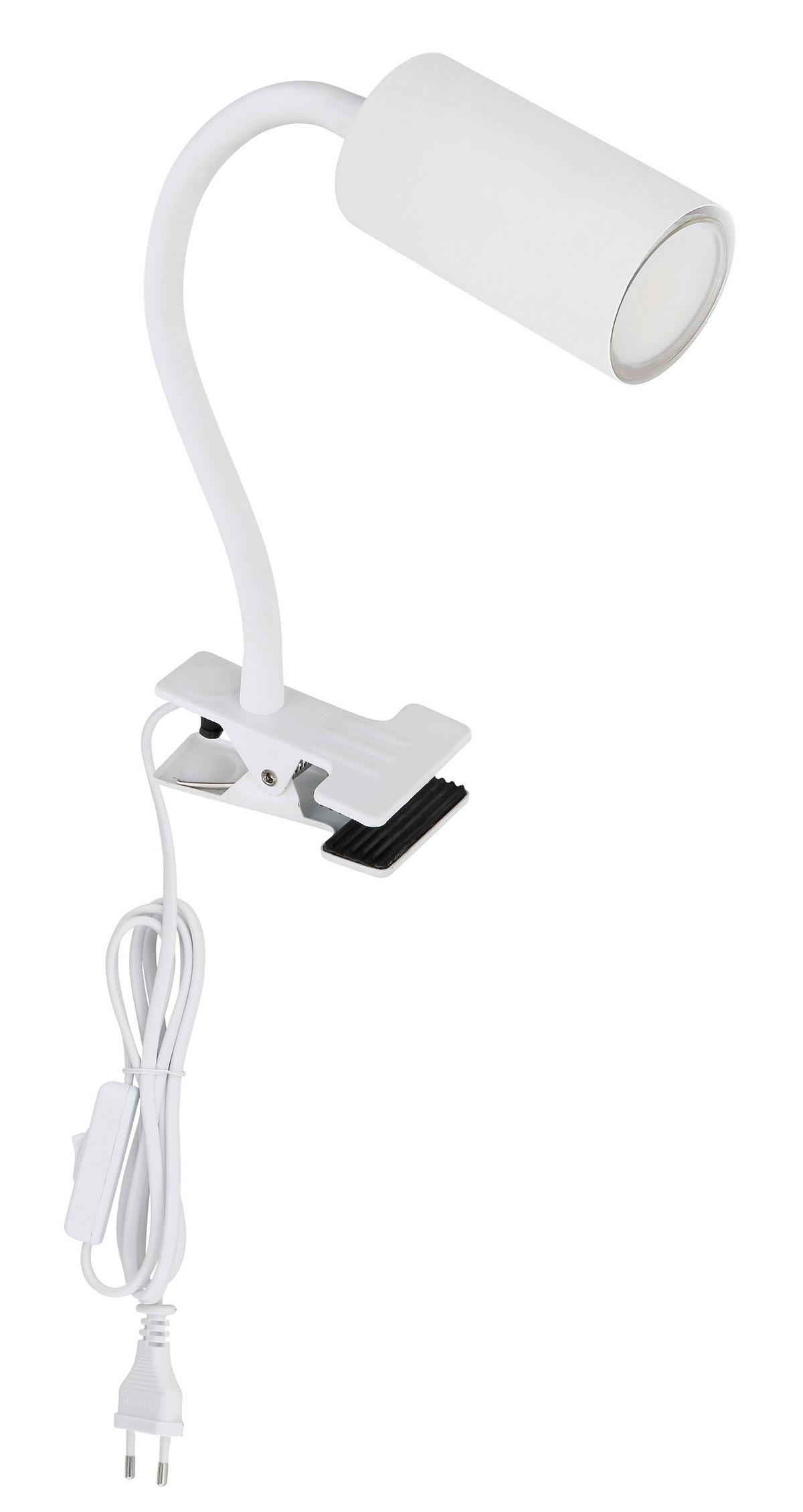 Svetilka S Sponko Robby - bela, Basics, kovina/umetna masa (10/5,5/41,5cm) - Globo