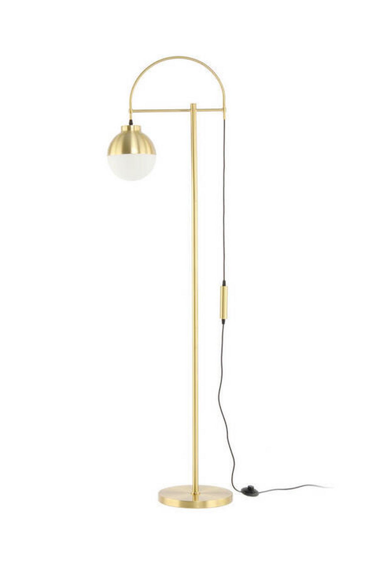 Stehleuchte Qob9h-Gld - Silberfarben/Schwarz, Design, Kunststoff/Metall (44/160/44cm) - Kayoom