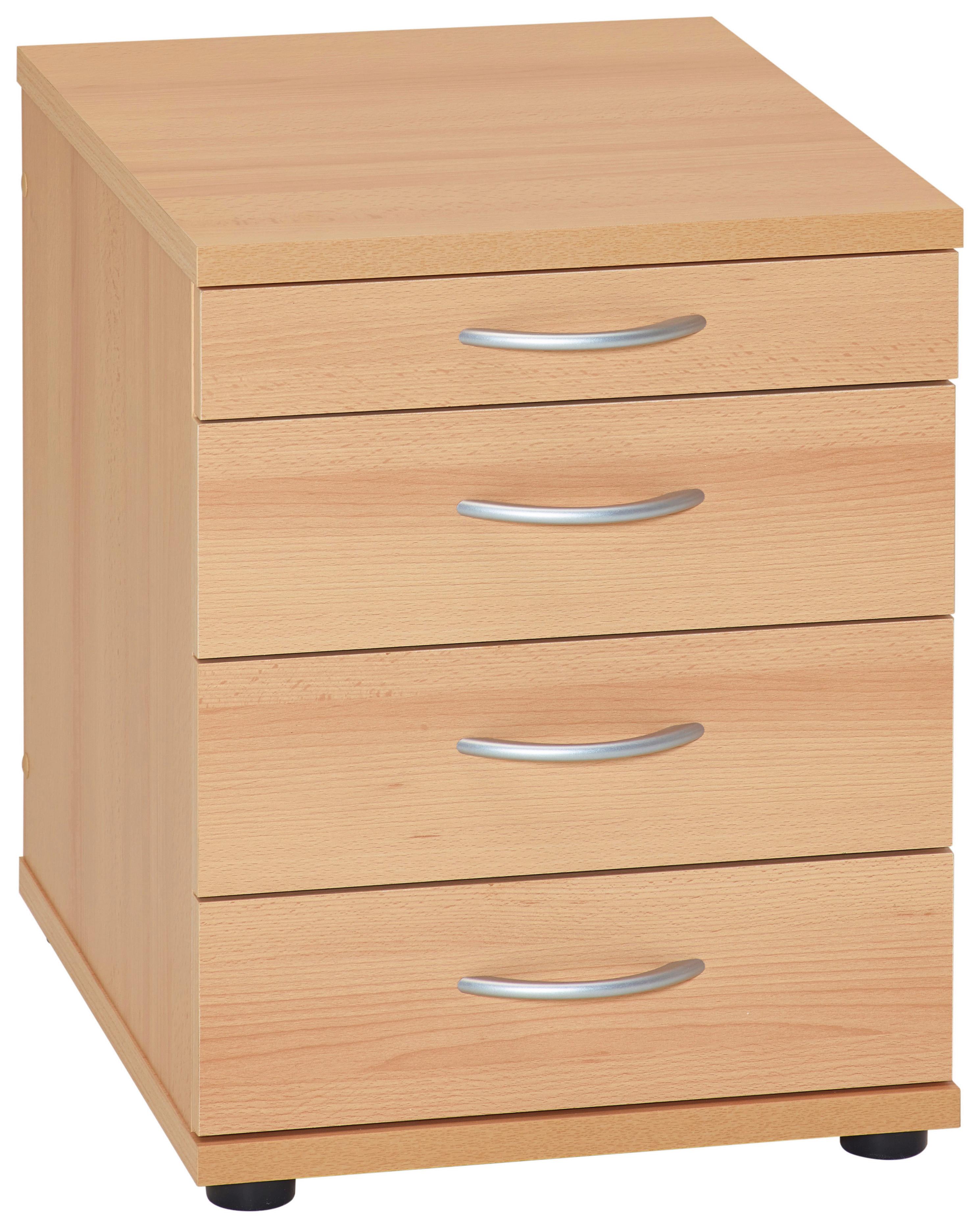 Container Serie 4000 ca. 42x53 cm Buchedekor - Buchefarben/Silberfarben, Basics, Holzwerkstoff/Kunststoff (41,6/53,4/50cm) - MID.YOU