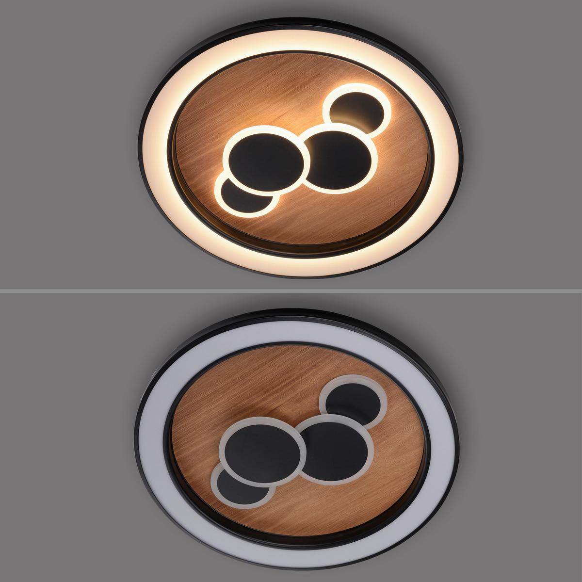 LAMPA SUFITOWA LED 6284-79 ELIZA - Natur, drewno (60/60/8cm) - Paul Neuhaus