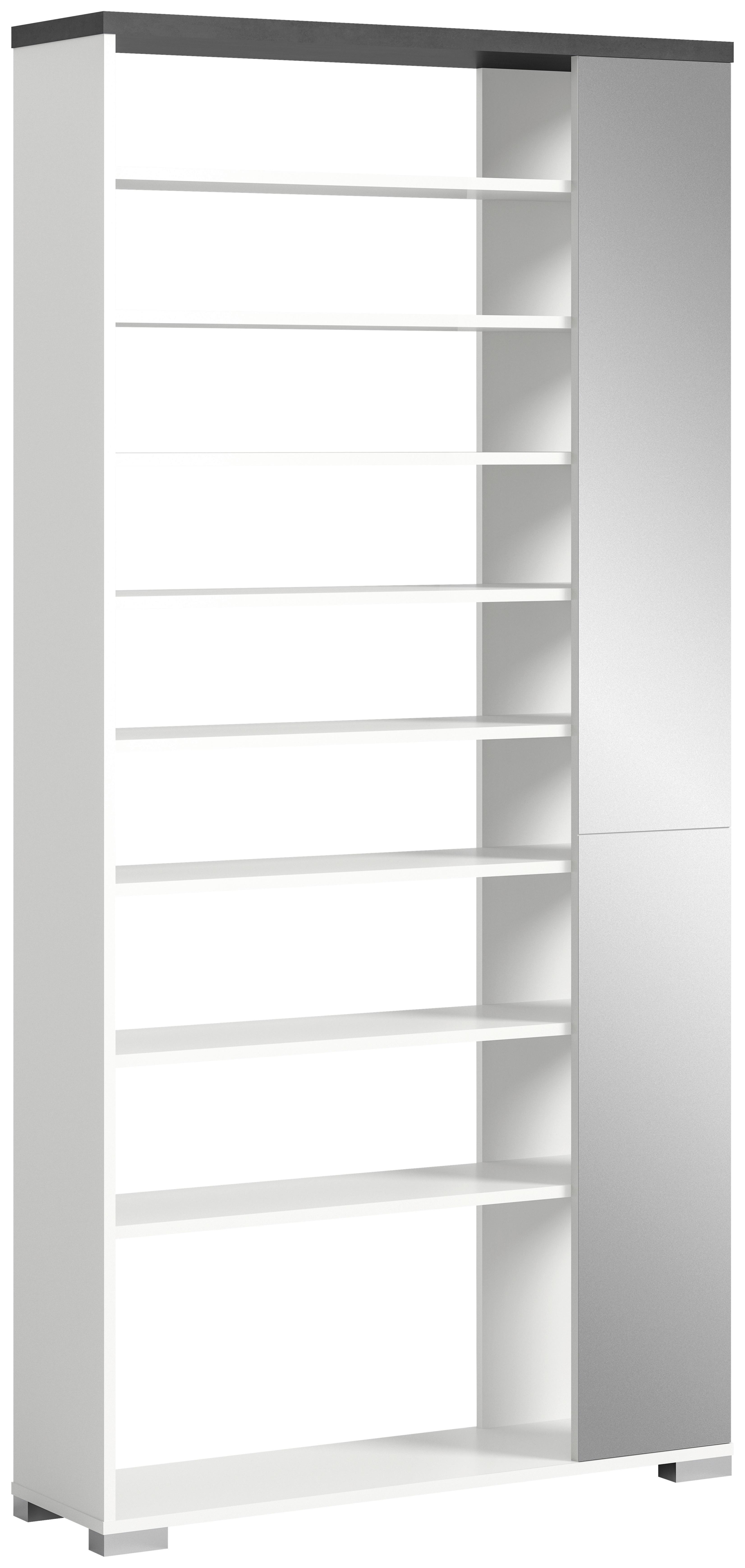 Schuhregal Shoelove Weiß/Grau - Weiß/Grau, MODERN, Holzwerkstoff (95/194/27cm) - Mömax