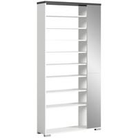 Schuhregal Shoelove Weiß/Grau - Weiß/Grau, MODERN, Holzwerkstoff (95/194/27cm) - Mömax