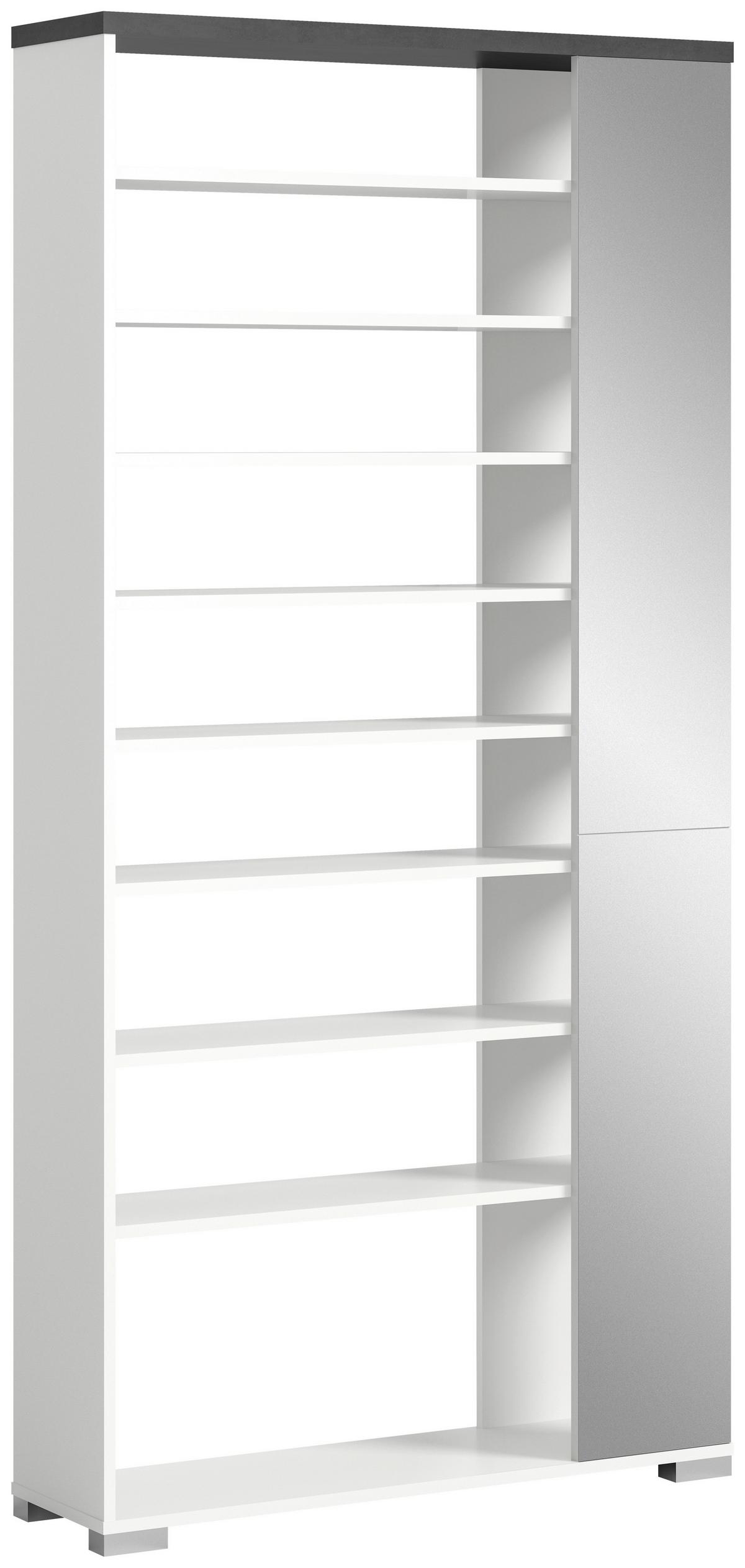 Schuhregal Shoelove Weiß/Grau - Weiß/Grau, MODERN, Holzwerkstoff (95/194/27cm) - Mömax