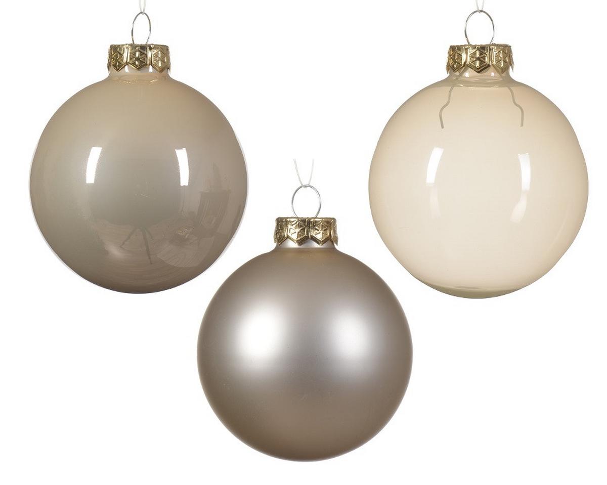 Set globuri Crăciun din sticlă 21/1 White Wood - Konventionell, sticlă