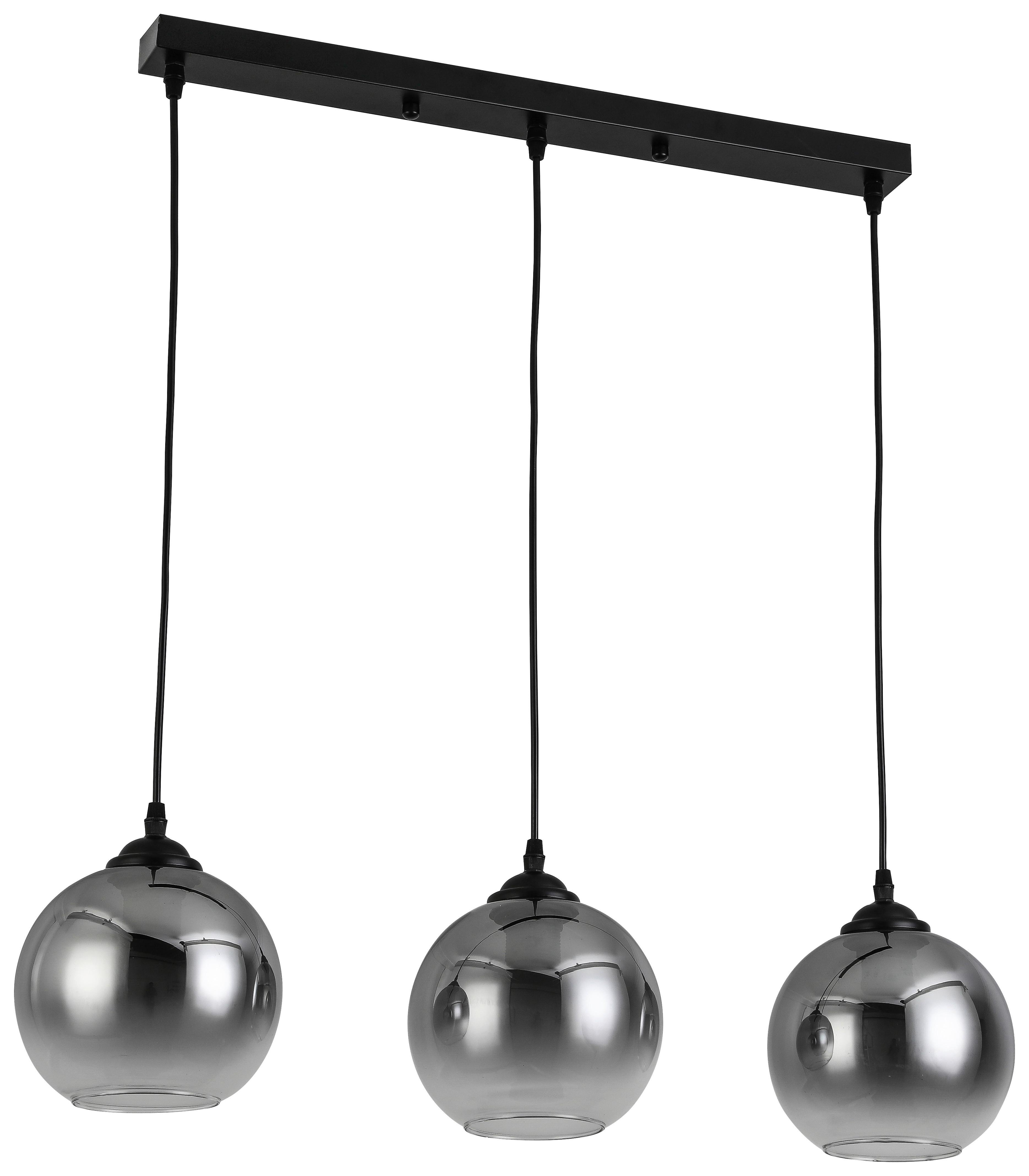 Hängeleuchte Giova max. 40 Watt - Chromfarben/Schwarz, MODERN, Glas/Metall (78/18/120cm) - Premium Living