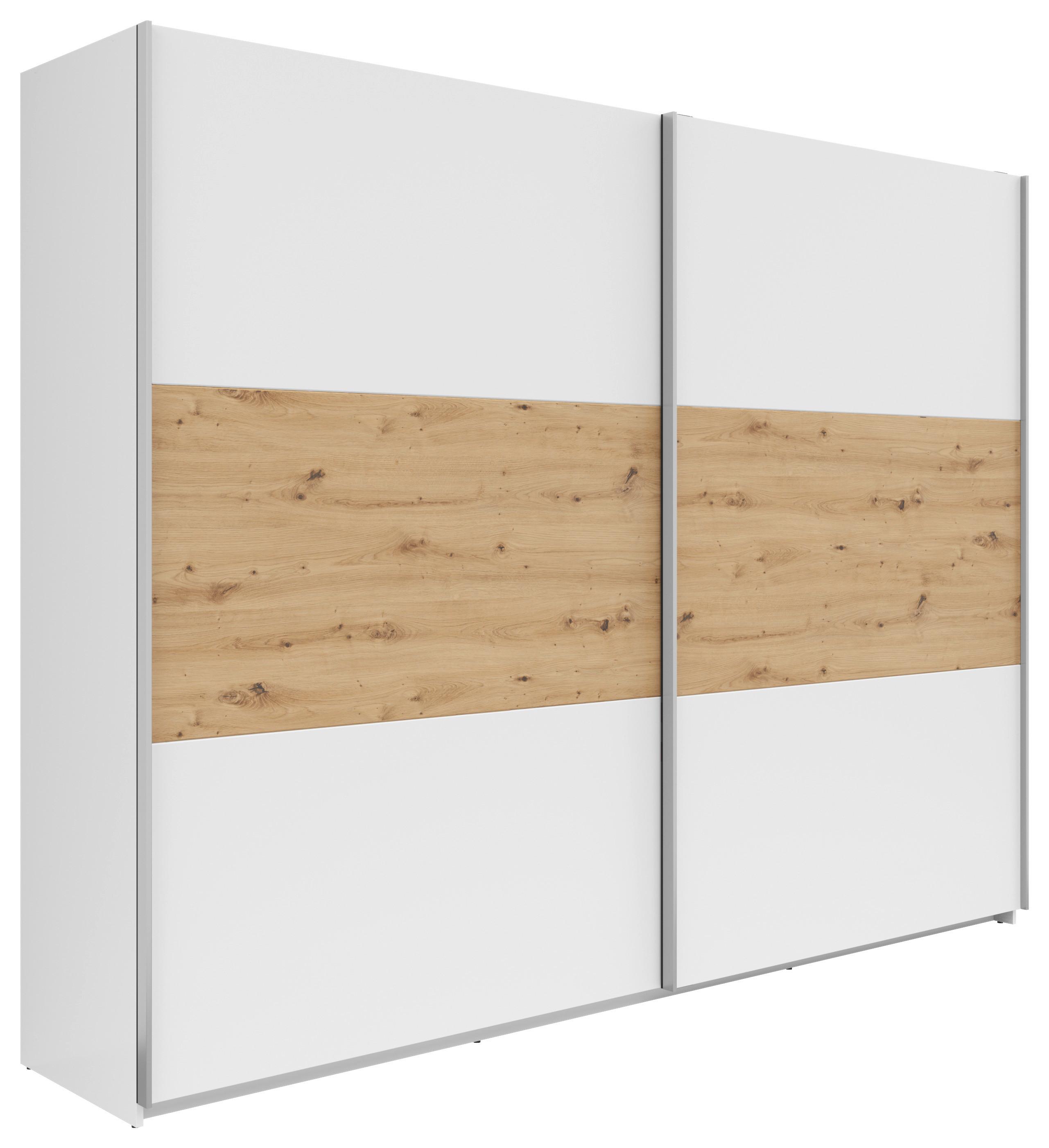 Ormar S Kliznim Vratima Saturn - bijela/srebrne boje, Konvencionalno, drvni materijal/metal (270/210/59cm) - Based