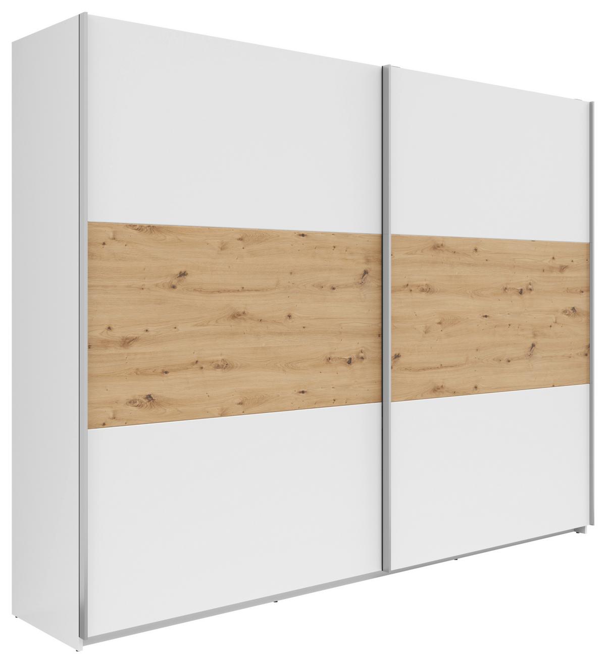 Ormar S Kliznim Vratima Saturn - bijela/srebrne boje, Konvencionalno, drvni materijal/metal (270/210/59cm) - Based