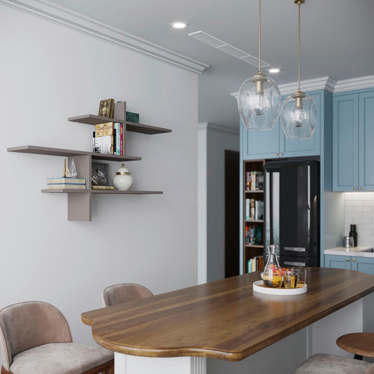 ÉTAGÈRE MURALE LEO REGAL - beige, Design, matériau de bois (123/81/22cm) - Livetastic