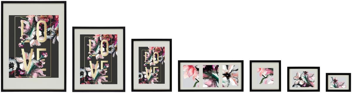 Ramă foto Gitta - negru, Modern, sticlă/material pe bază de lemn (13/18/3,6cm) - Modern Living
