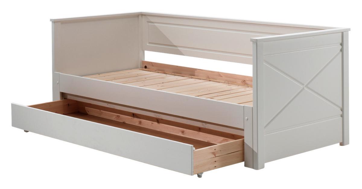 Ausziehbett Pino Weiß - Weiß, MODERN, Holz/Holzwerkstoff (90/180/200cm) - Vipack