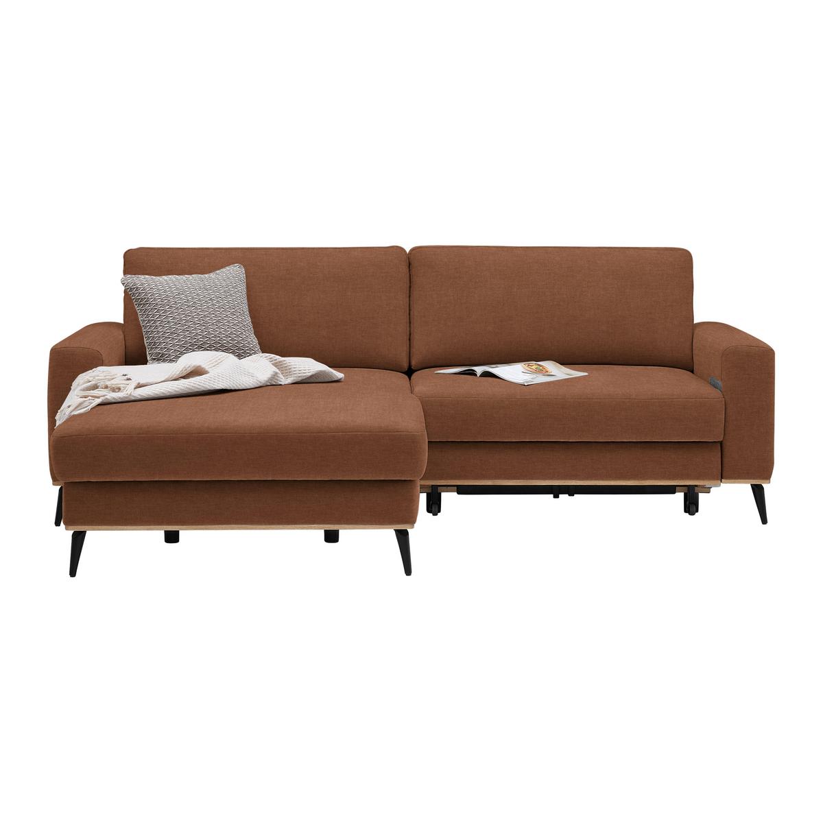 Wohnlandschaft Romeo Rostfarben - Rostfarben/Schwarz, KONVENTIONELL, Holz/Textil (167/87/234cm) - Zandiara