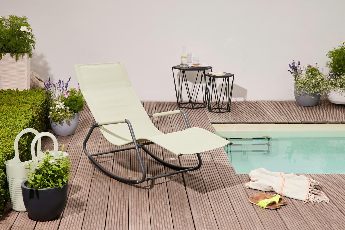 Sienna Garden Relaxliege ca.57x81x143cm Grün - Grün, KONVENTIONELL, Kunststoff/Textil (57/81/143cm) - Siena Garden