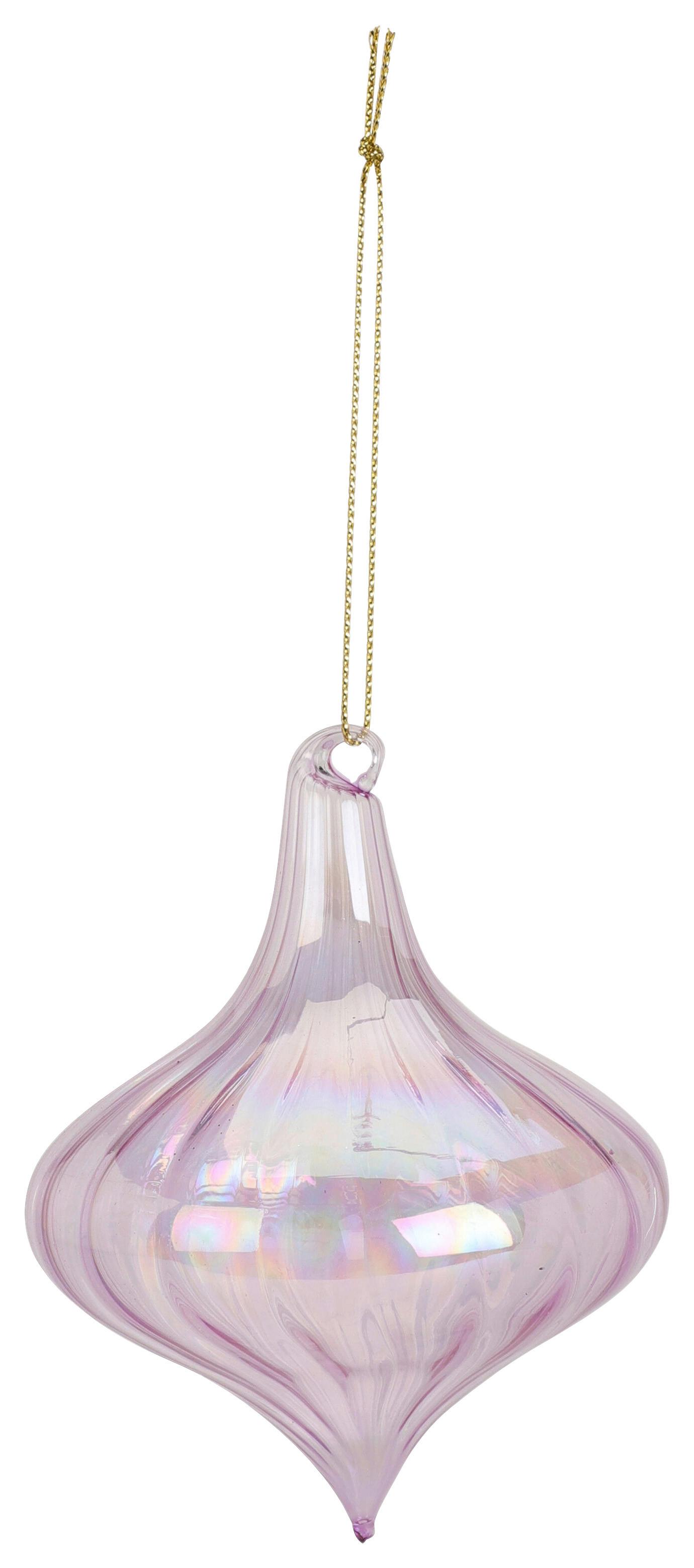 Christbaumhänger ROZE - Hellrosa/Transparent, Glas (8/8/10cm)