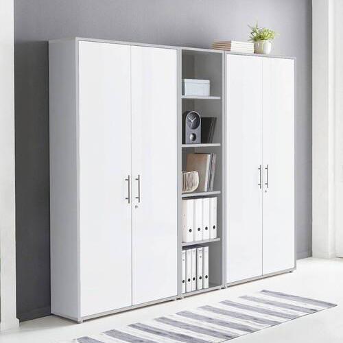 Aktenschrank Office Edition Sw Set 10 Grau/Weiß - Weiß/Grau, MODERN, Holzwerkstoff (212,9/185,6/33cm) - MID.YOU
