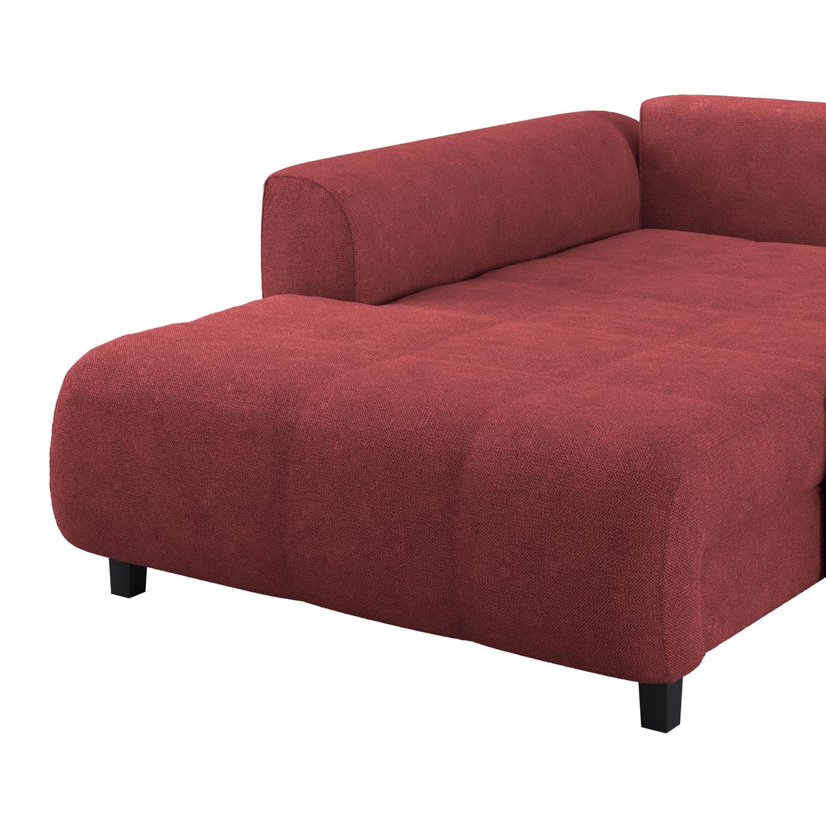 Kutna Garnitura Mendoza - crvena/crna, Design, tekstil/drvo (197/309cm) - Modern Living