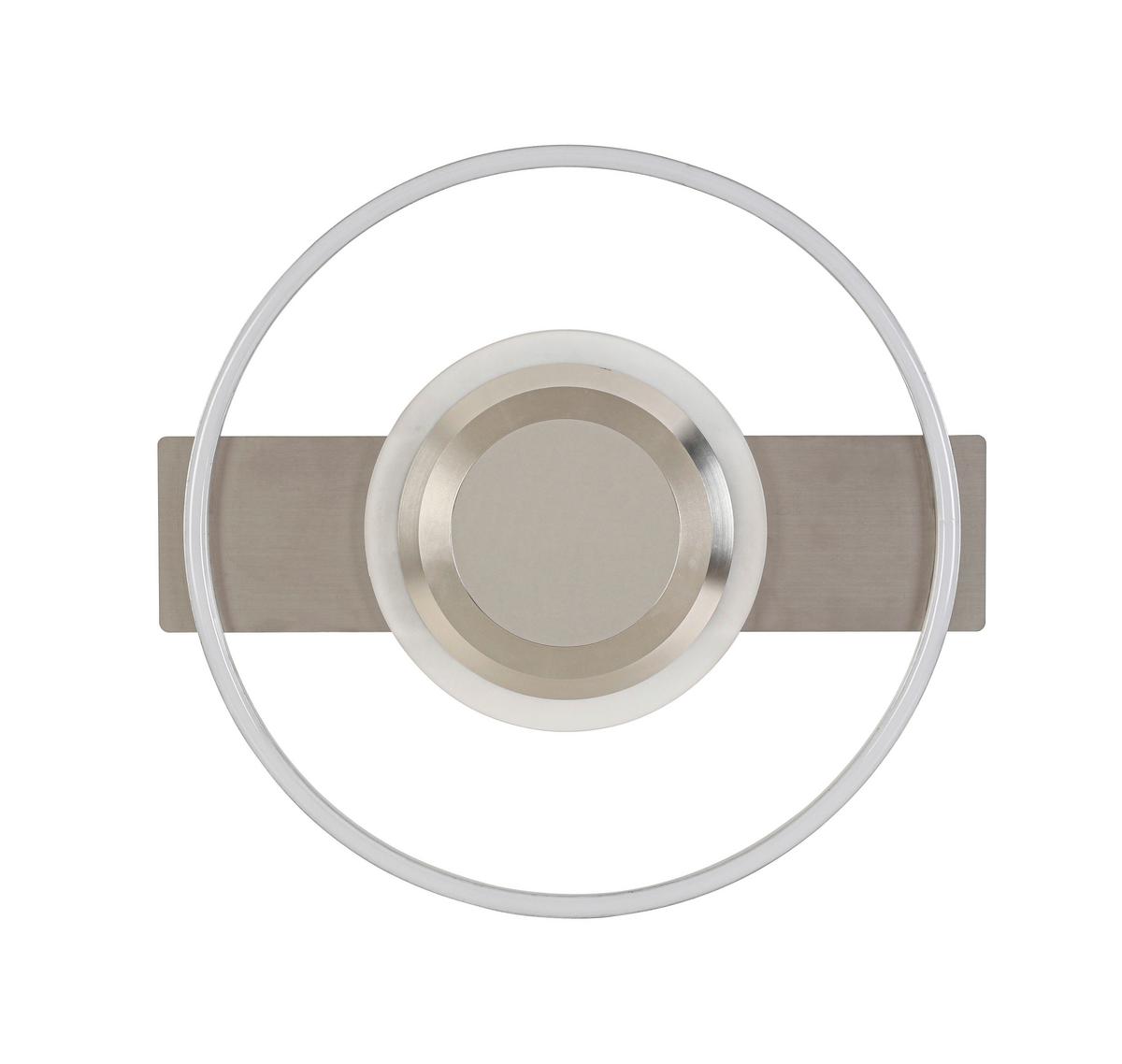 LAMPA SUFITOWA LED SANDRA - szary/kolor niklowy, Trend, tworzywo sztuczne/metal (42/40/6cm) - Novel