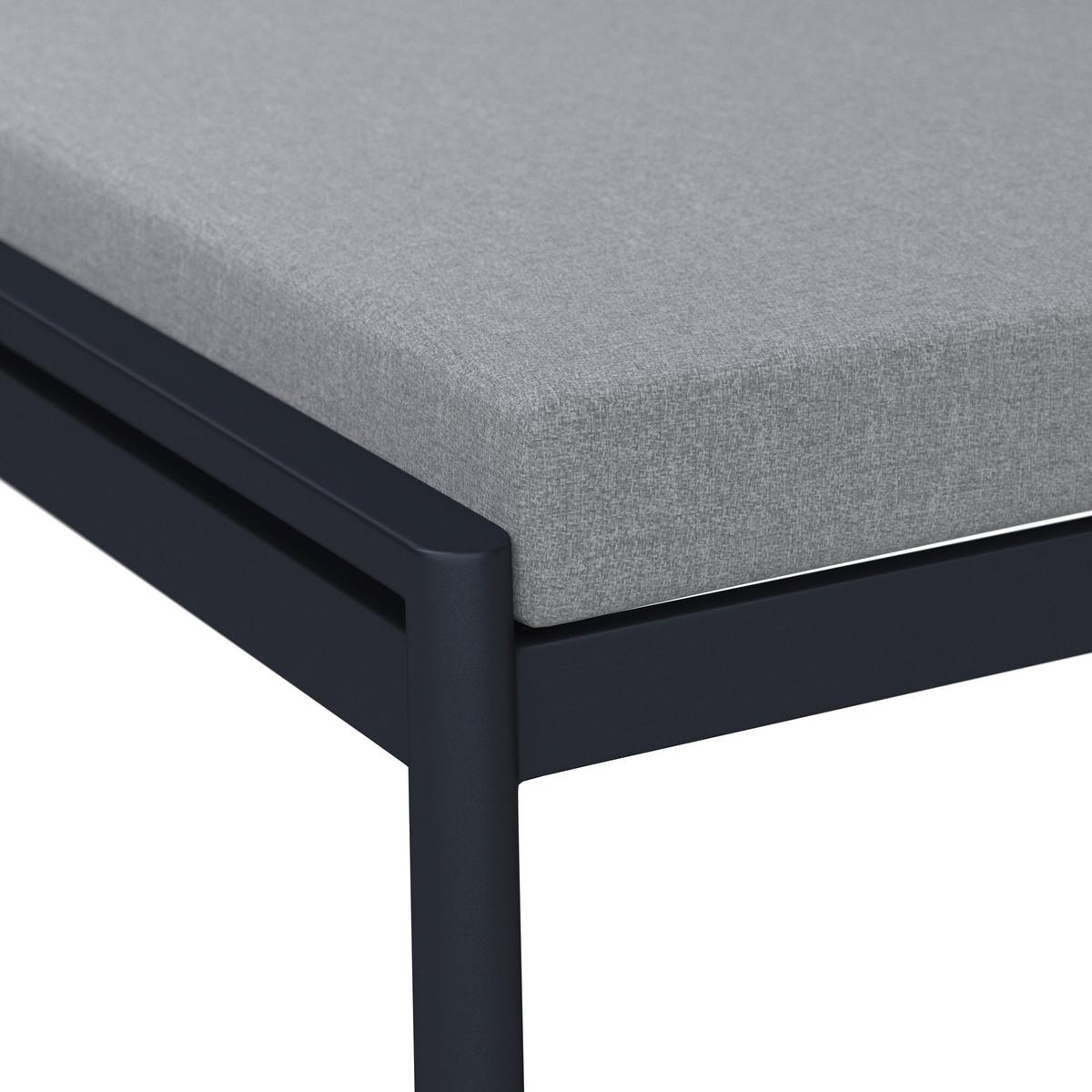 Gartenliege Fenja Hellgrau Outdoorstoff/Metall - Dunkelgrau/Hellgrau, MODERN, Kunststoff/Textil (210/65/32cm) - Bessagi Garden