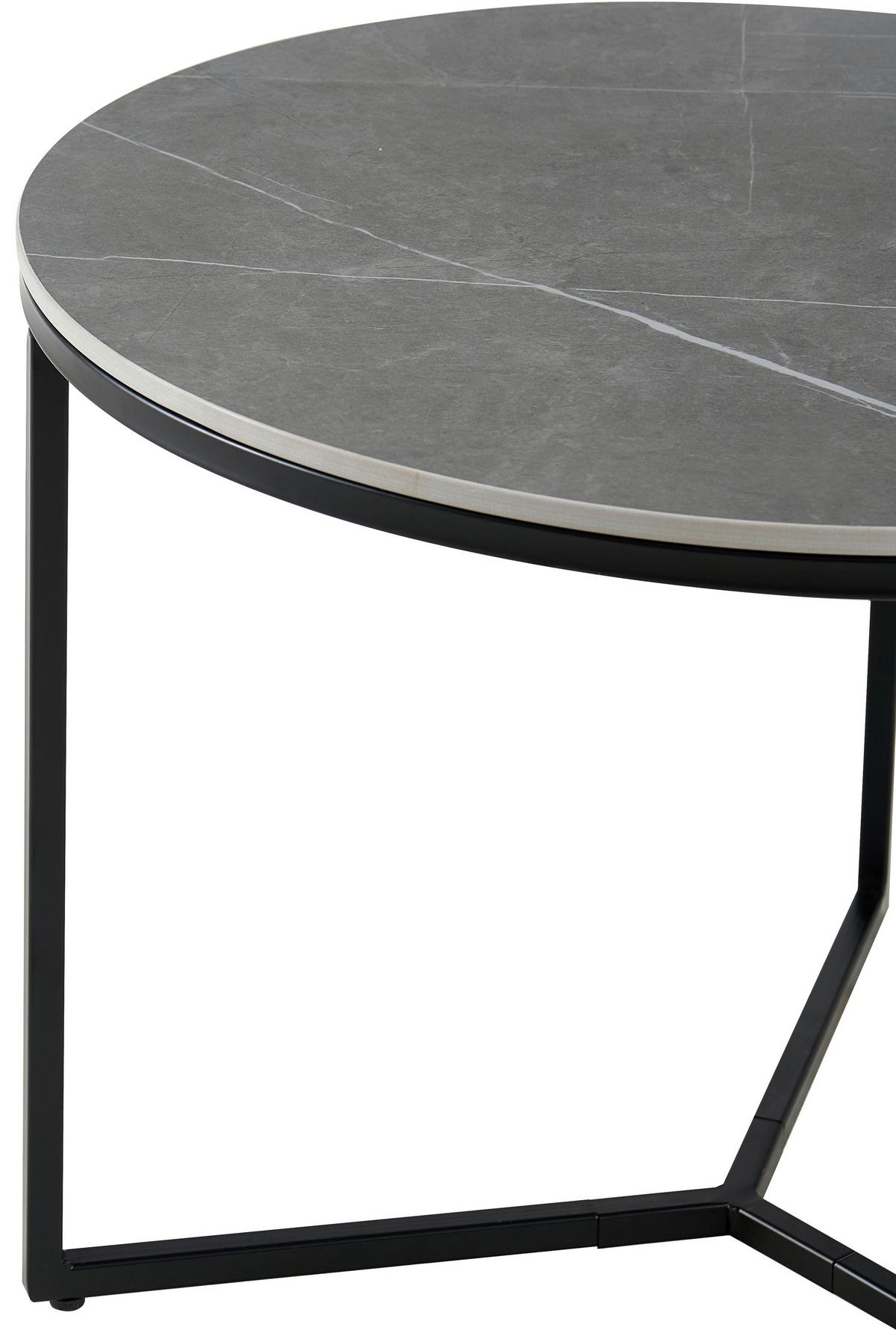 STOLIK BOCZNY MARBLE - czarny/szary, Design, metal/ceramika (60/60/45cm) - Livetastic