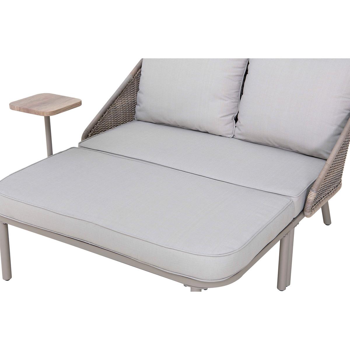 Doppelliege Tagesbett Porto Grau/Naturfarben - Naturfarben/Grau, Basics, Holz/Kunststoff (142/82/128cm) - Modante