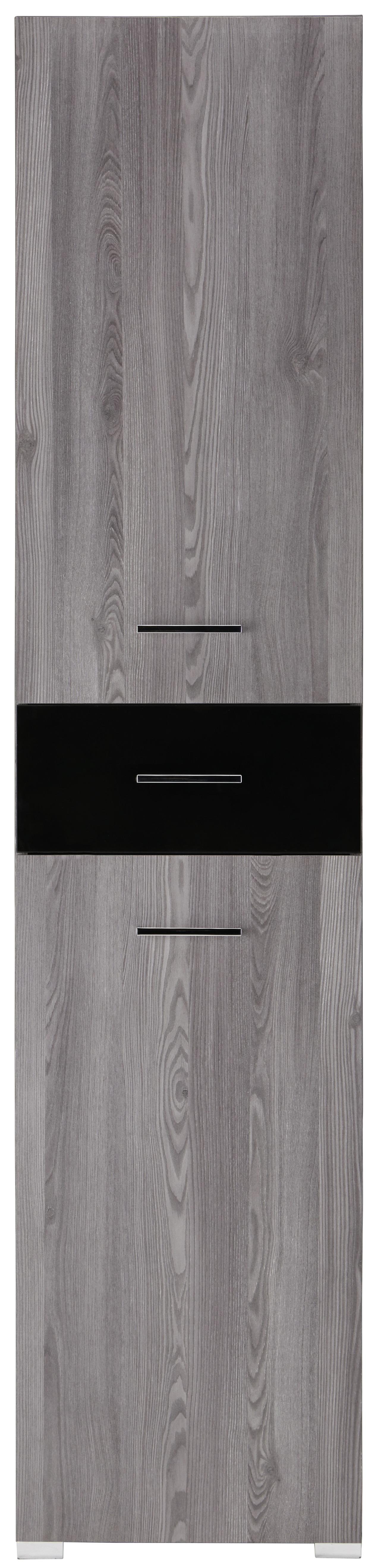 Regal in Grau - Chromfarben/Silberfarben, MODERN, Holzwerkstoff/Kunststoff (45/199/35cm) - Premium Living