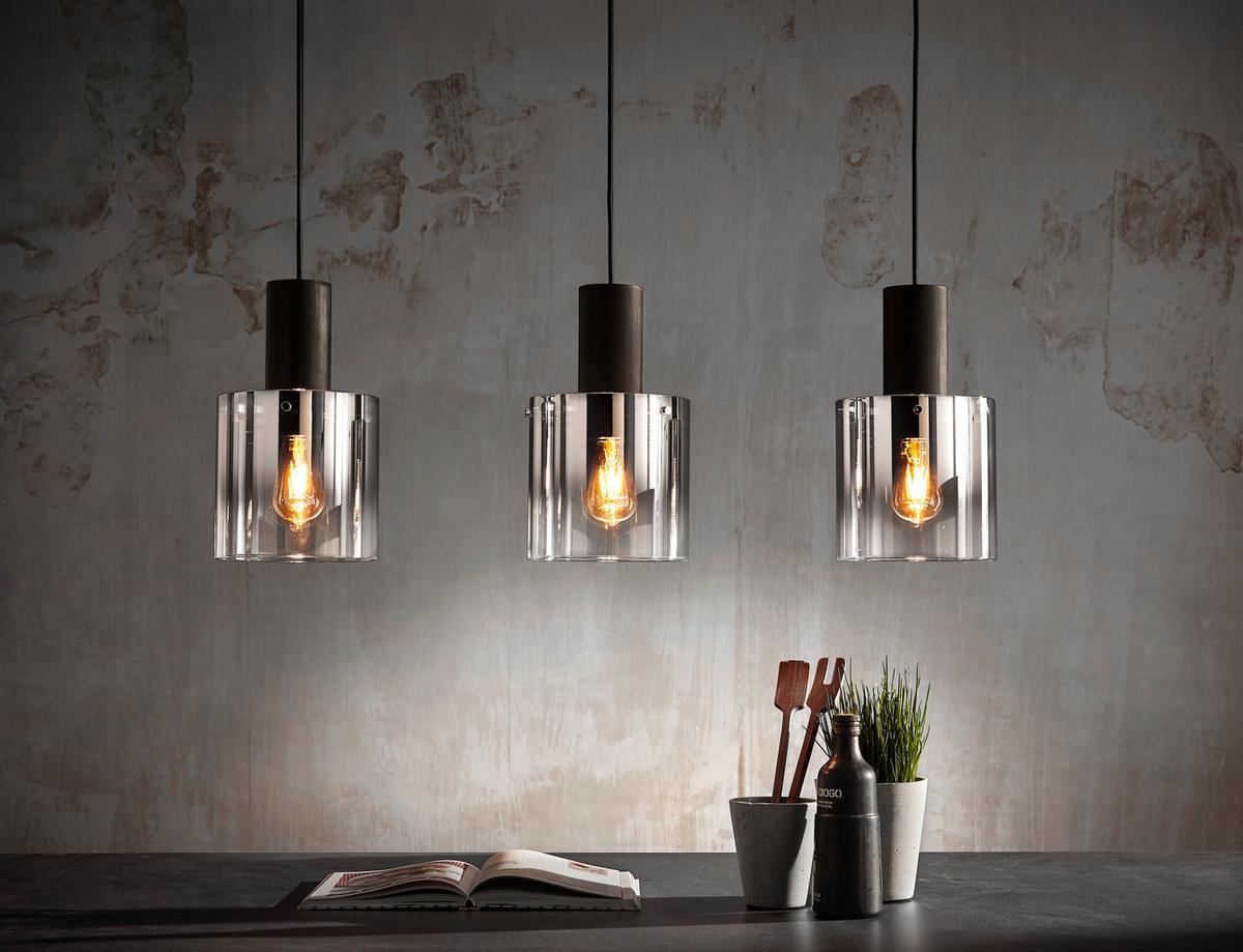 LAMPA WISZĄCA ALESUND - czarny, Design, metal/szkło (90/20/120cm) - Dieter Knoll