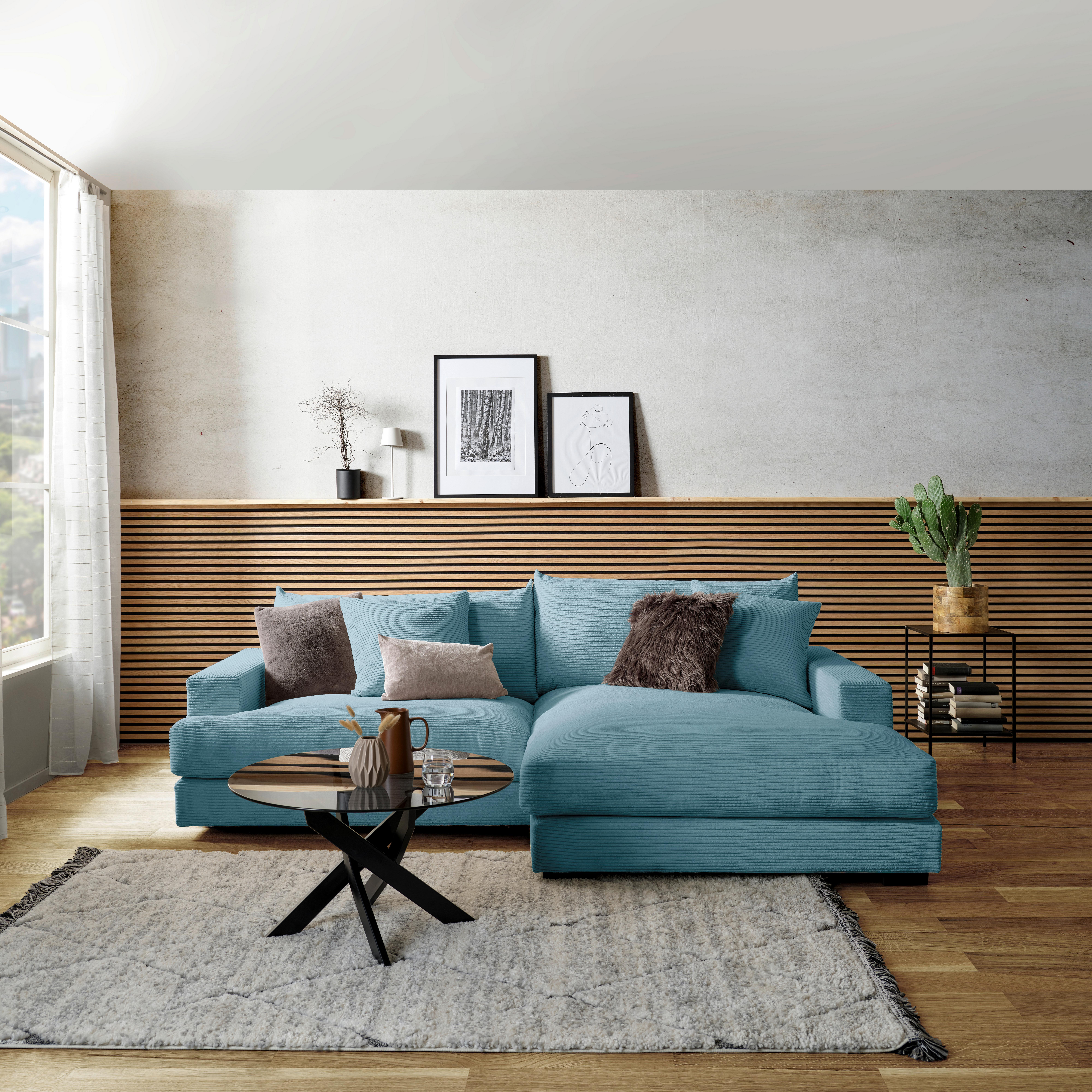 Coltar PELLE - turcoaz, Modern, textil (265/180cm) - Modern Living