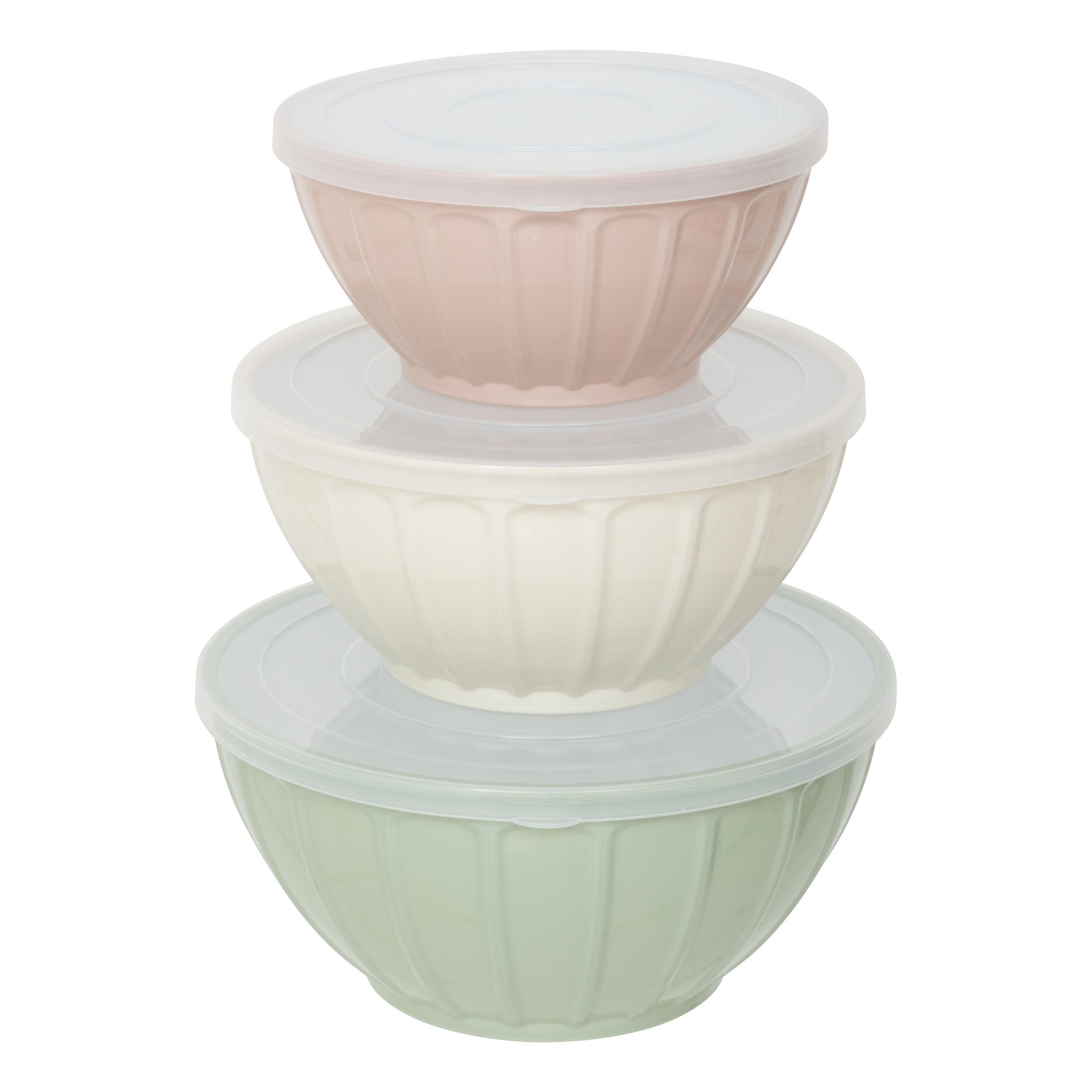 Set castroane salată 3/1 Lido - verde deschis/bej, Basics, plastic (26/12,5cm)
