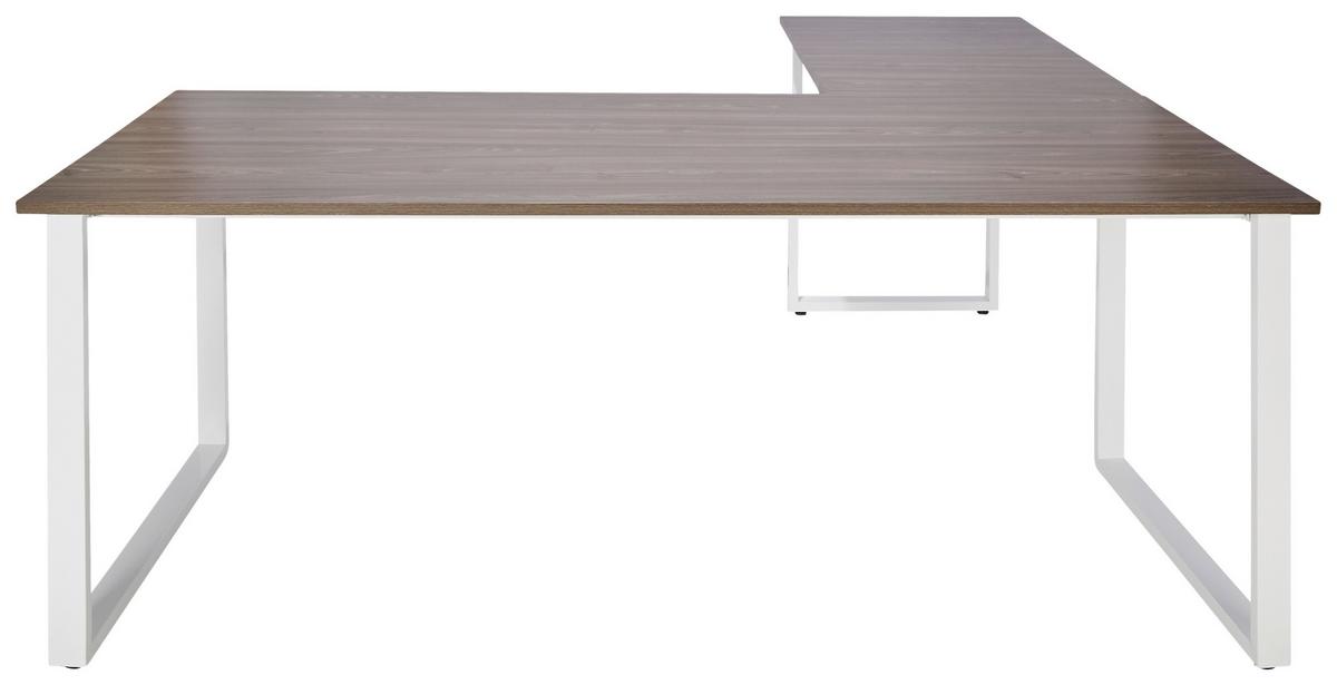 Kotna Pisalna Miza Workspace Xl I, Siva - siva/bela, Basics, kovina/leseni material (180/180/75,5cm) - MID.YOU