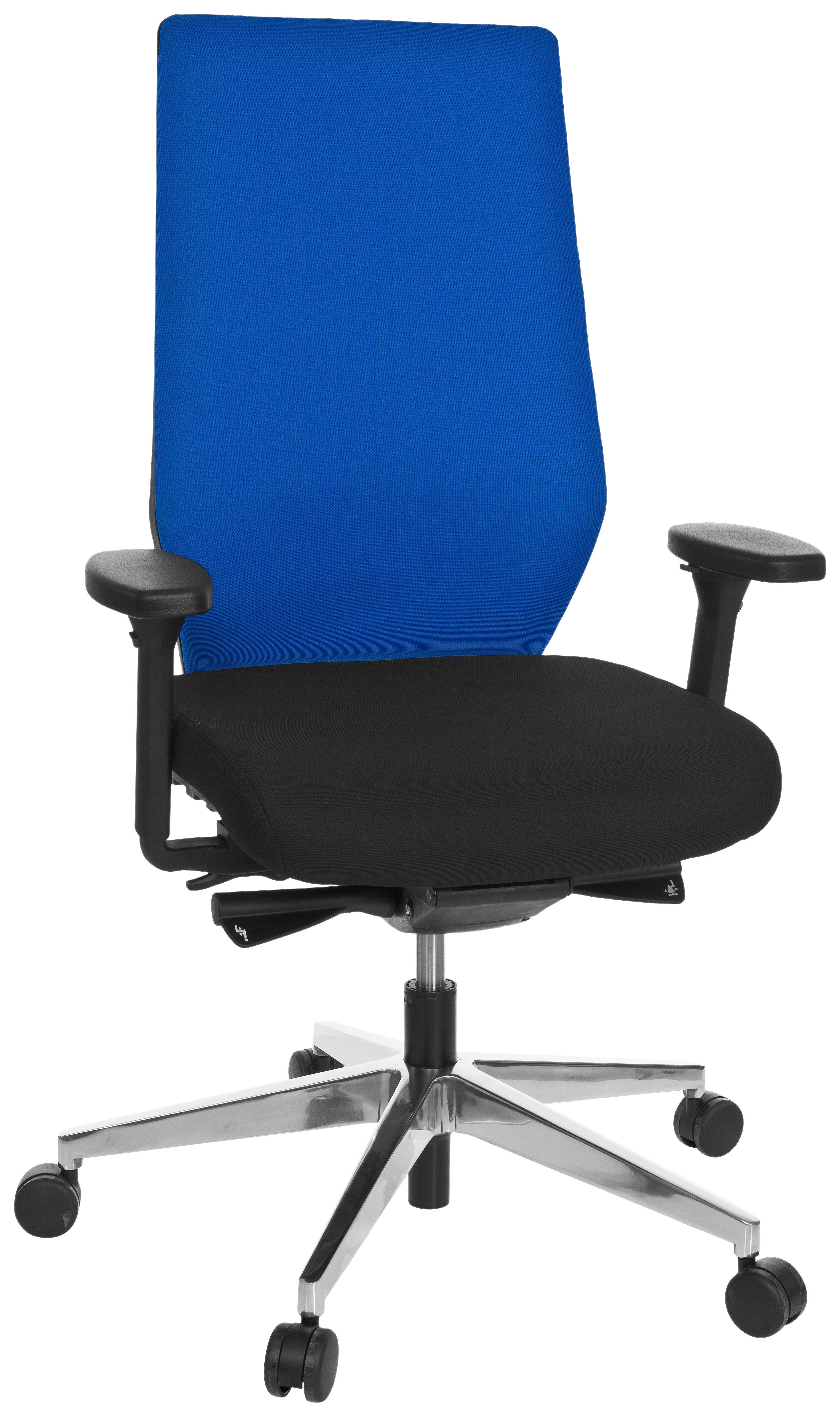 Pisarniški Stol Pro-tec 700, Črna, Modra - barve kroma/modra, Moderno, kovina/umetna masa (60/123/53cm) - MID.YOU