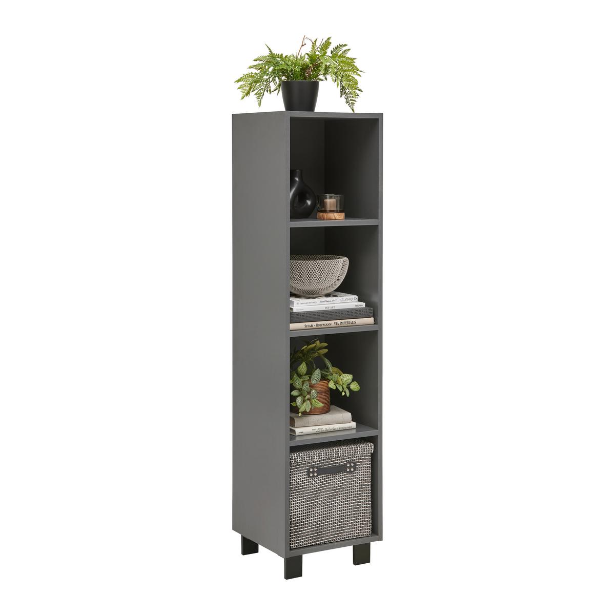 Falipolc-tv Elem Lugo - antracit, Modern, faalapú anyag (135/43,2/34,4cm) - Mömax
