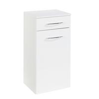 Unterschrank Florida in Weiß - Chromfarben/Weiß Hochglanz, MODERN, Holzwerkstoff/Metall (40/79/35cm)