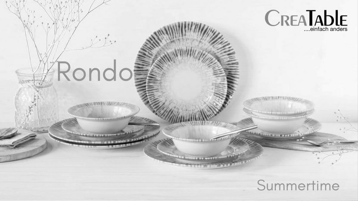 Jedilni Servis Rondo Summertime, 12-Delni - svetlo modra/bela, Design, keramika - Creatable